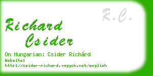 richard csider business card
